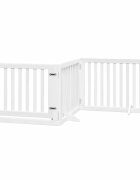 vidaXL Zábrana pro psy s dvířky skládací 4 panely bílá 320 cm topol