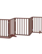 vidaXL Zábrana pro psy s dvířky skládací 6 panelů hnědá 300 cm topol