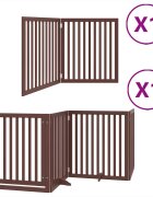 vidaXL Zábrana pro psy s dvířky skládací 6 panelů hnědá 480 cm topol