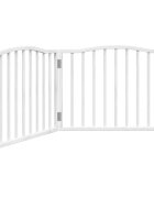 vidaXL Zábrana pro psy skládací 2 panely bílá 160 cm topolové dřevo