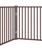 vidaXL Zábrana pro psy skládací 2 panely hnědý dub 160 cm masiv jedle