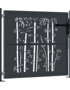 vidaXL Zahradní branka antracitová 100 x 100 cm ocel bambusový design