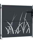 vidaXL Zahradní branka antracitová 100 x 75 cm ocelová design trávy