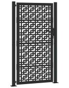 vidaXL Zahradní branka černá 100 x 175 cm ocelová s křížovým designem
