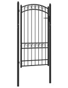vidaXL Zahradní branka s obloukem ocelová 100 x 175 cm černá