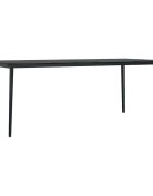 vidaXL Zahradní jídelní stůl černý 200 x 100 x 74 cm ocel a sklo