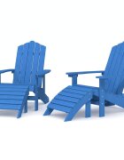 vidaXL Zahradní křesla Adirondack 2 ks s podnožkami HDPE akvamarínová