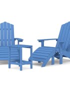 vidaXL Zahradní křesla Adirondack + podnožka/stolek HDPE akvamarínová