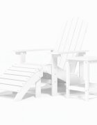 vidaXL Zahradní křeslo Adirondack s podnožkou a stolkem HDPE bílé