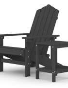 vidaXL Zahradní křeslo Adirondack se stolkem HDPE antracitové
