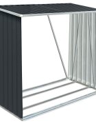 vidaXL Zahradní kůlna na dříví pozinkovaná ocel 163x83x154 cm antracit