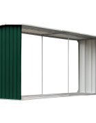 vidaXL Zahradní kůlna na dříví pozinkovaná ocel 330x92x153 cm zelená
