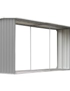 vidaXL Zahradní kůlna na dříví z pozinkové oceli 330x92x153 cm šedá