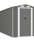 vidaXL Zahradní kůlna světle šedá 192 x 523 x 223 cm pozinkovaná ocel