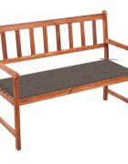 vidaXL Zahradní lavice s poduškou 120 cm masivní akáciové dřevo