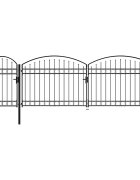 vidaXL Zahradní plotová branka ASSEN s klenutým vrcholem ocelová 15 x 5 m černá
