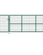 vidaXL Zahradní plotová branka se sloupky 350 x 100 cm ocelově zelená