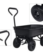vidaXL Zahradní sklápěcí ruční vozík 300 kg 75 l černý