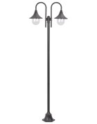 vidaXL Zahradní sloupová lampa 2 ramena E27 220 cm hliník bronzová