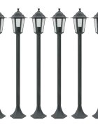 vidaXL Zahradní sloupové lampy 6 ks E27 110 cm hliníkové tmavě zelené