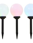 vidaXL Zahradní solární lampy 3 ks LED kulovité 20 cm RGB