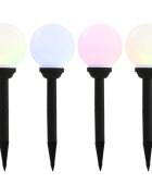 vidaXL Zahradní solární lampy 4 ks LED kulovité 15 cm RGB