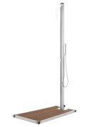 vidaXL Zahradní sprcha s hnědou základnou 225 cm nerezová ocel