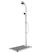 vidaXL Zahradní sprcha s šedou základnou 220 cm hliník