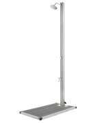 vidaXL Zahradní sprcha s šedou základnou 220 cm nerezová ocel