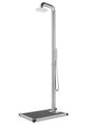 vidaXL Zahradní sprcha s šedou základnou 230 cm nerezová ocel