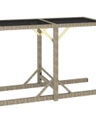 vidaXL Zahradní stůl béžový 110 x 53 x 72 cm sklo a polyratan
