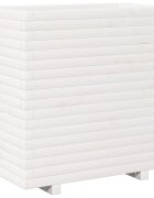 vidaXL Zahradní truhlík bílý 70 x 40 x 725 cm masivní borové dřevo