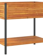 vidaXL Zahradní truhlík s policí 80 x 45 x 80 cm masivní akácie a ocel