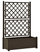 vidaXL Zahradní truhlík s treláží 100 x 43 x 142 cm PP mokka