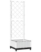 vidaXL Zahradní truhlík s treláží bílý 40 x 40 x 1215 cm PP