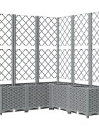 vidaXL Zahradní truhlík s treláží světle šedý 120 x 120 x 136 cm PP