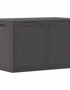 vidaXL Zahradní úložný box 180 l černý PP ratan