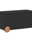 vidaXL Zahradní úložný box s kolečky černý 190 l polyratan