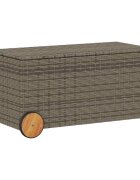 vidaXL Zahradní úložný box s kolečky šedý 190 l polyratan