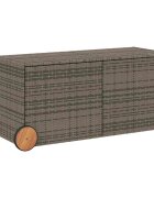 vidaXL Zahradní úložný box s kolečky šedý 283 l polyratan