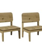 vidaXL Zahradní židle 2 ks 60x525x72 cm impregnované borové dřevo