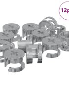 vidaXL Zámkové matice 12 ks Stříbrná 15 x 115 mm Kov