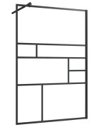 vidaXL Zástěna do průchozí sprchy čiré ESG sklo 115 x 195 cm černá
