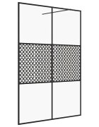 vidaXL Zástěna do průchozí sprchy čiré ESG sklo 140 x 195 cm černá