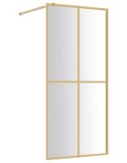 vidaXL Zástěna do průchozí sprchy čiré ESG sklo zlatá 100 x 195 cm