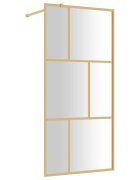 vidaXL Zástěna do průchozí sprchy čiré ESG sklo zlatá 80 x 195 cm