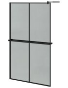 vidaXL Zástěna do průchozí sprchy s policí černá 118x190 cm ESG/hliník