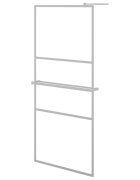 vidaXL Zástěna do průchozí sprchy s policí chrom 100x195 cm ESG/hliník