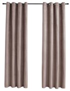 vidaXL Zatemňovací závěsy s kovovými kroužky 2 ks taupe 140 x 175 cm