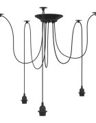 vidaXL Závěsné svítidlo se 5 držáků lamp E27 černé metal